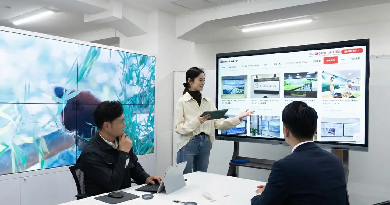 オフィスに設置された電子黒板STUDIA